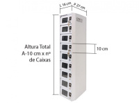 Altura do conjunto  obtida multiplicando o nmero de gavetas por 10 cm. CDIGO AG-J